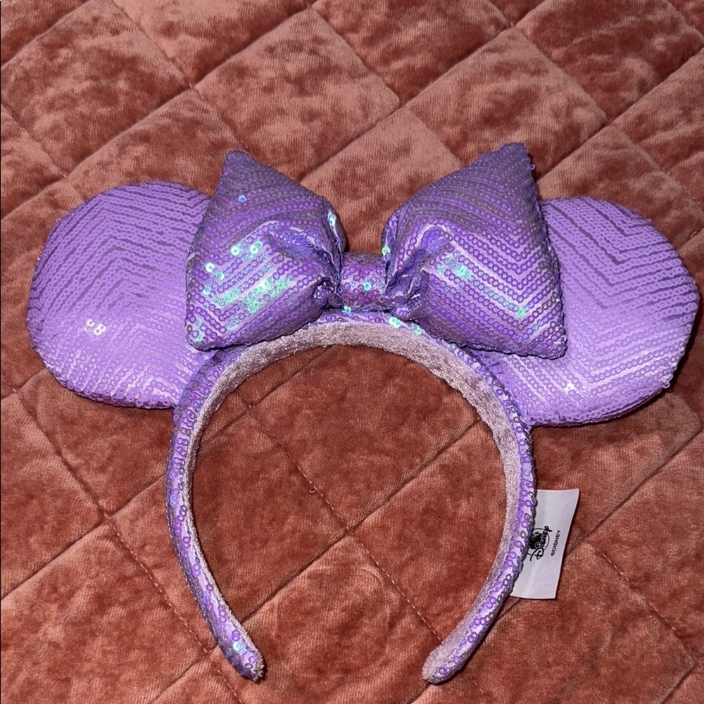 Purple Sequin Mouse Ear Headband